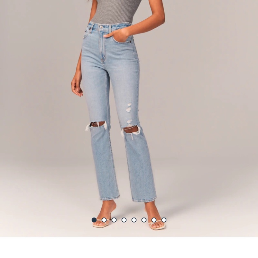 Abercrombie Ultra High Rise Straight Leg Ankle Jeans